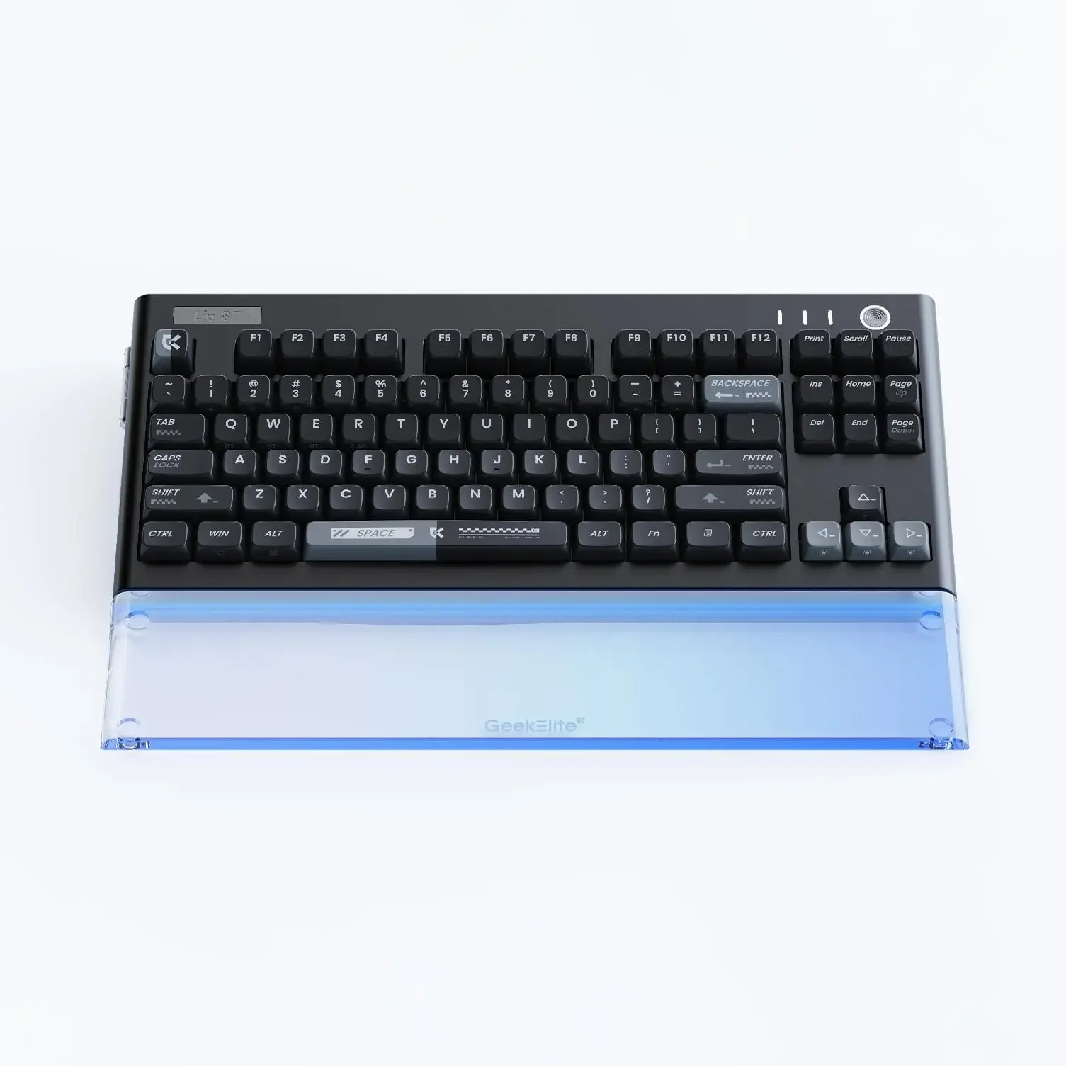 Ice Crystal Wrist Rest RGB Light Guide Ergonomic Smooth Custom Palm Rest 87 Matched Acrylic Wrist Rest for Mechanical Keyboard