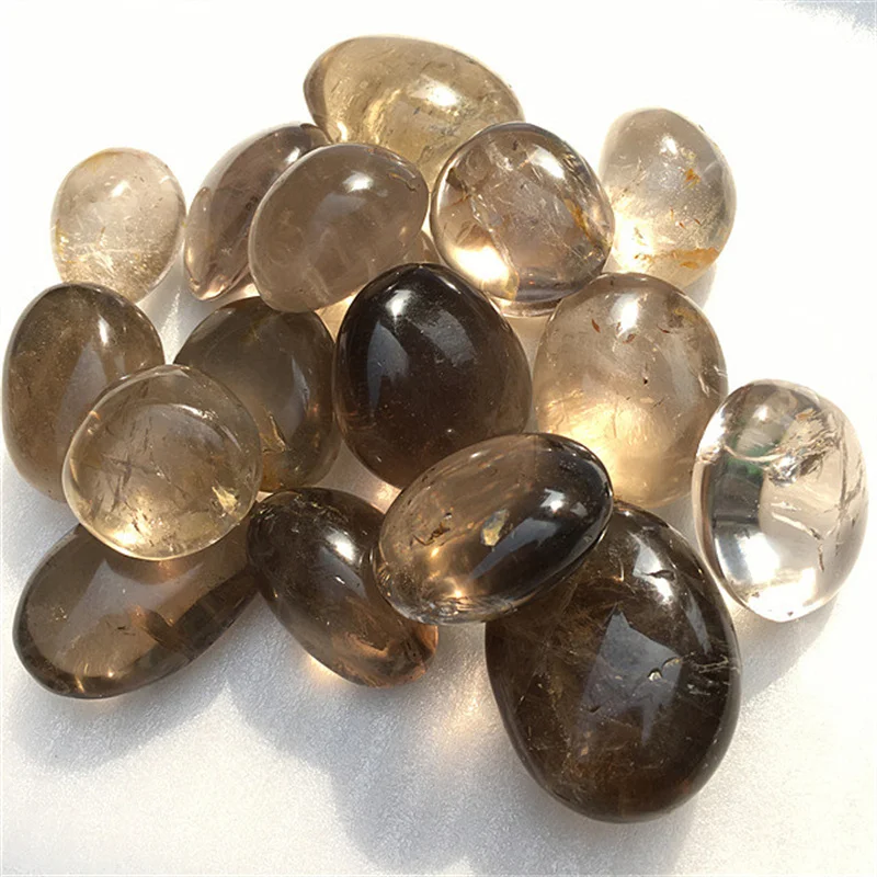 Natural healing crystals gemstone natural quartz smoky quartz palm stones for sale