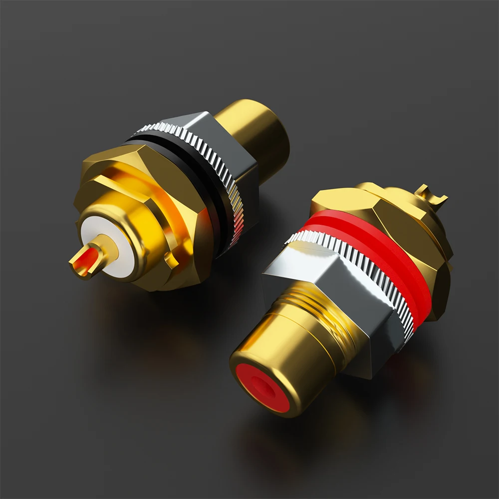 Monosaudio RCA-Buchsen C401 aus reinem Kupfer, Chassis-Anschlüsse aus reinem Kupfer mit vergoldeten/ rhodinierten PTFE-Isolations-Metallanschlüssen – Detail 9