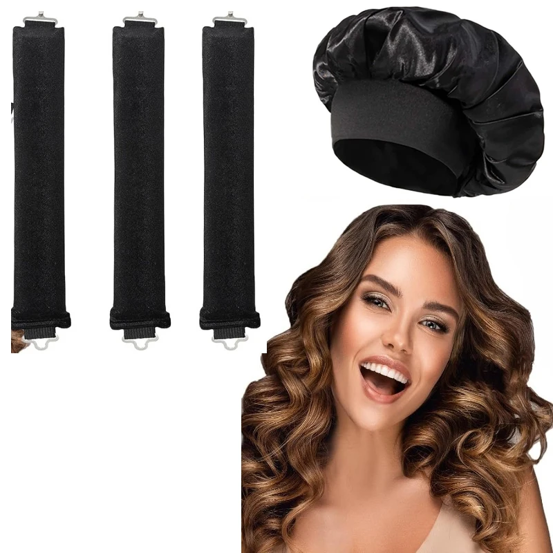 Heatless Curling Rod Hoofdband Zacht Haar Krultang Geen Warmte Haarrollers Satijnen Krulspelden Krullen Slapen Motorkap Slaapmuts Styling Tools