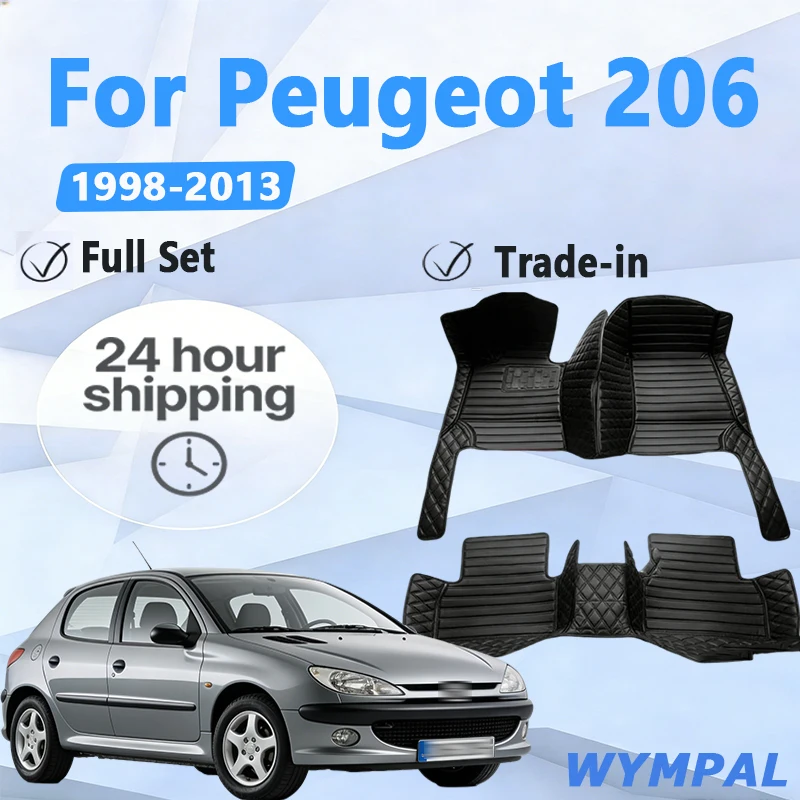 

Автомобильные коврики для Peugeot 206 206 + 1998 ~ 2013, коврики, роскошные кожаные коврики, интерьерные детали, автомобильные аксессуары 1999 2000 2001 2002