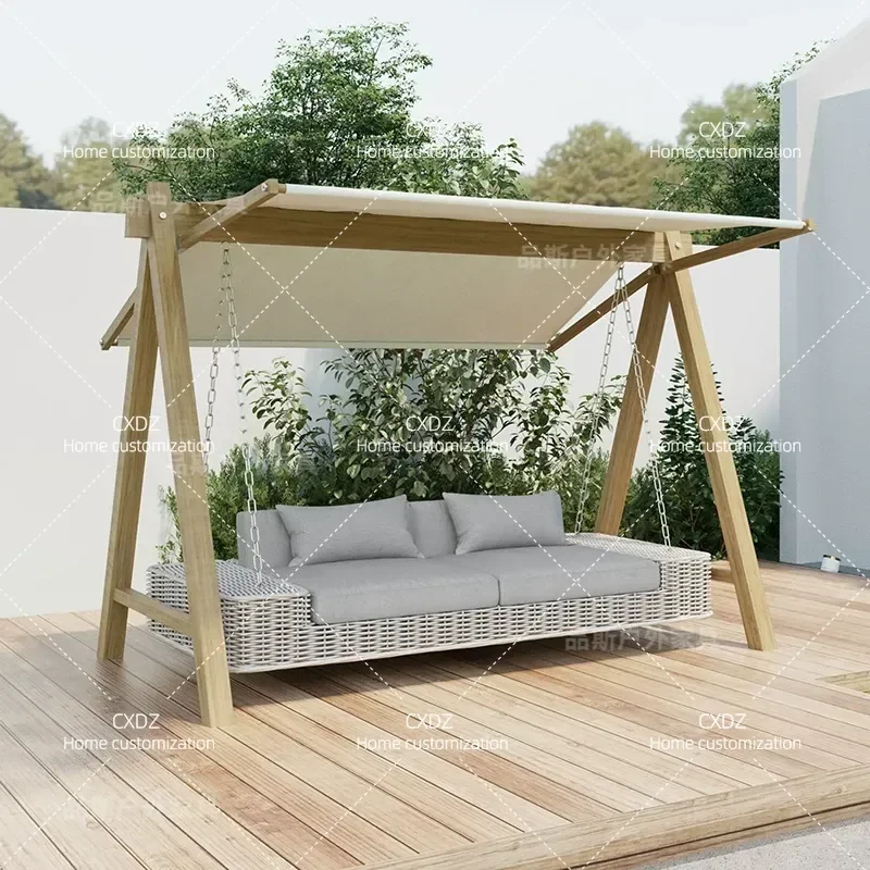 Outdoor Swing Hammock Double Rocking Chair Garden Terrace Balcony Hanging Cradle for Home Courtyard Lazy Relaxation Furniture