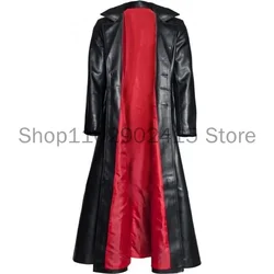 Medieval Mens Lapel Gothic Punk Black Long Coat Winter Leather Long Jacket Goth Vampire Coat Dark Knight Cool Cape Coat