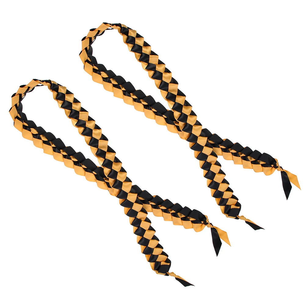 

2Pcs Honor 120CM Red Black Suit Decoration Braided Ribbon Graduation Cords Graduation Decoration Cord for Suit