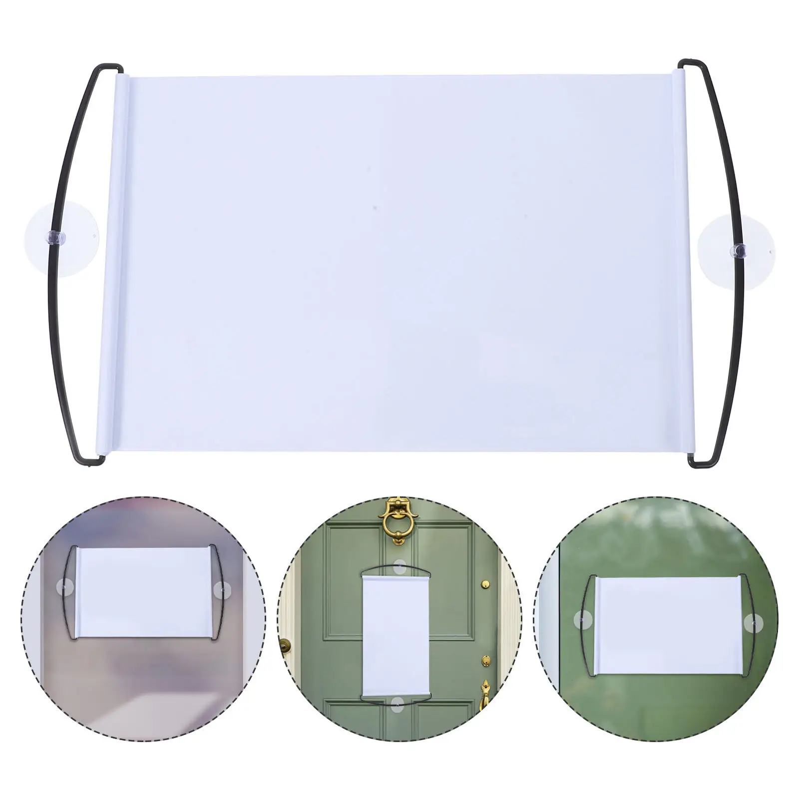 1Set Retractable Blank Banner Handheld Dry Erase Reusable White Banner for Party Sports Event Cheer DIY Decorations