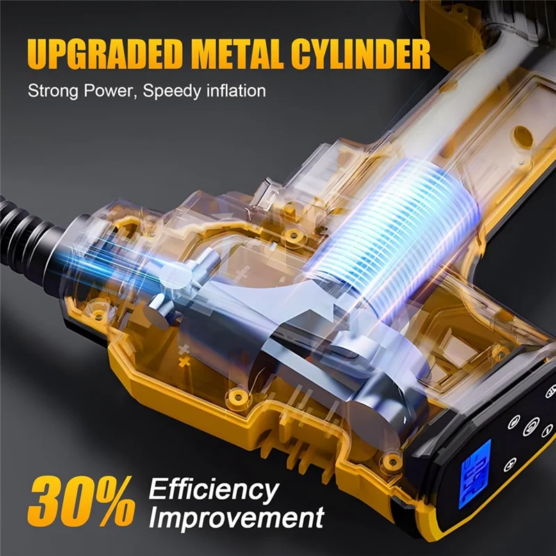 【Limited Time Offer】Cordless Air Compressor For DCB206 DCB205 DCB204 DCB181 With Digital Pressure Gauge