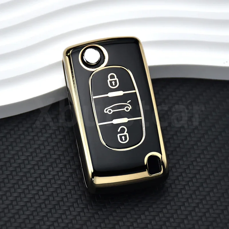 2/3 Buttons Auto Shell Fob for Peugeot 107 207 307 308 407 607 3008 5008 for Citroen Xsara C5 C6 C8 TPU Car Flip Key Case Cover