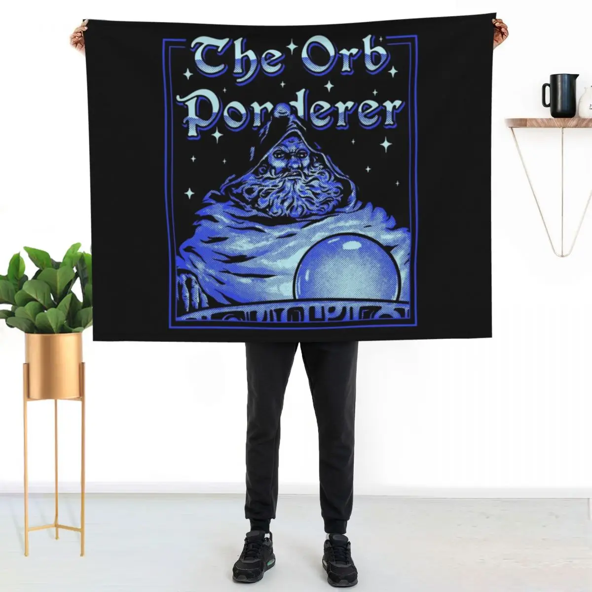 The Orb Ponderer - Pondering Orb Wizard with Magic Ball Magician MEME Throw Blanket For Baby Retros Summer Blankets