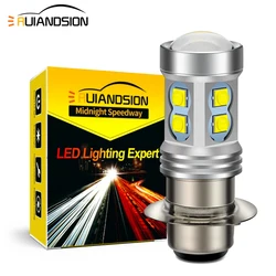 1500Lm H6M P15D LED Moto Motorcycle Headlight Bulbs Xenon White 6000K High Low Beam Lamp DC AC 12V-80V 10SMD 3535 Lights 12V 24V
