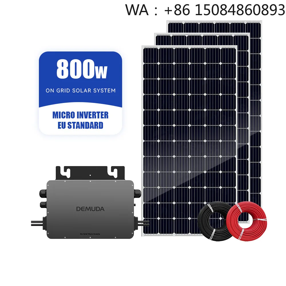 Plug And Play Solar SystemBalcony Solar MicroinverterDEMUDA Eu Standard 800w On Grid Solar Panel Micro Inverter Kit Roof Balcony