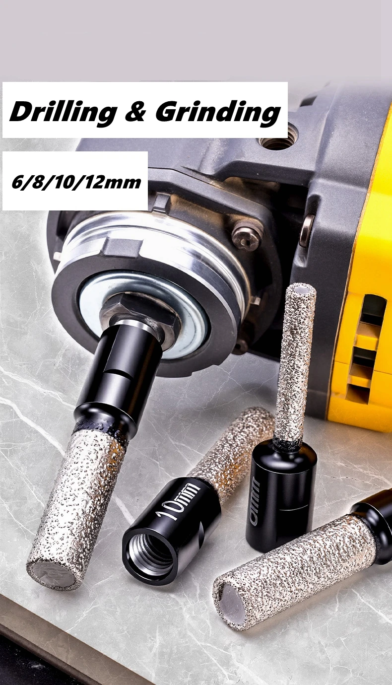 1Pc 6/8/10/12mm M10 Vaccum Brazed Milling Cutter Diamond Ceramic Tile Marble Stone Slotting Grinding For 100 Type Angle Grinder