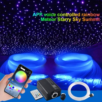 New 16W Twinkle RGBW Starry Sky Lights Car Star Ceiling Fiber Optic Ambient Light Kit with App Control Atmosphere Home Decor