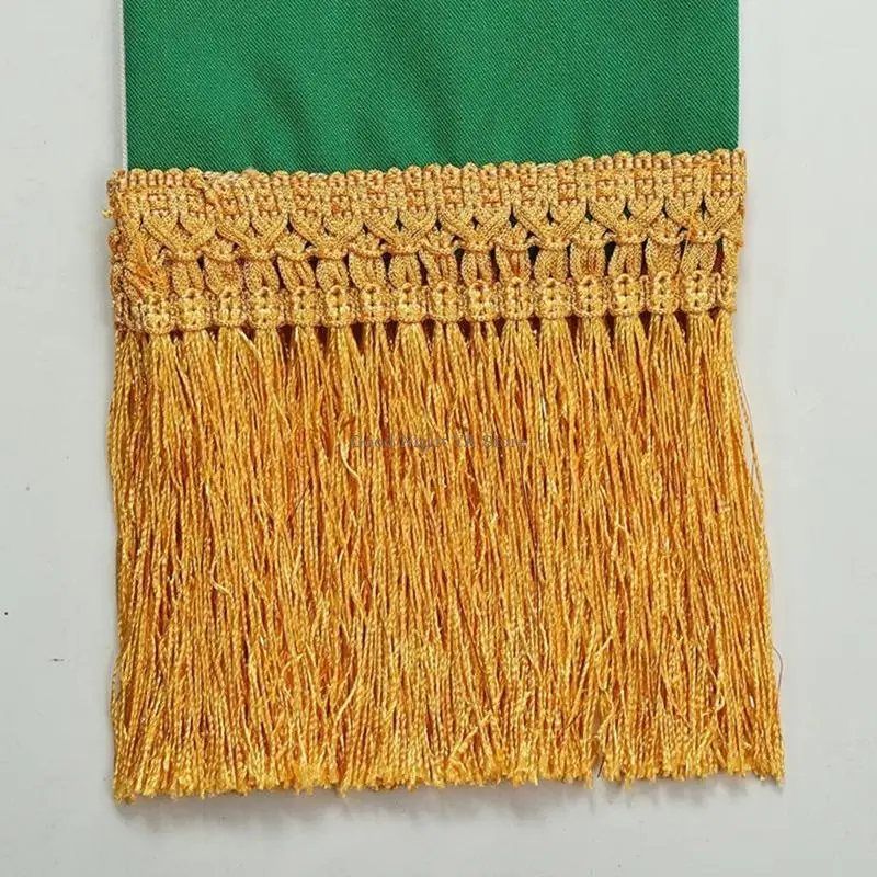

Elegant Religious Stole Polyester Feature Artistic Embroidery and Tassels Accent