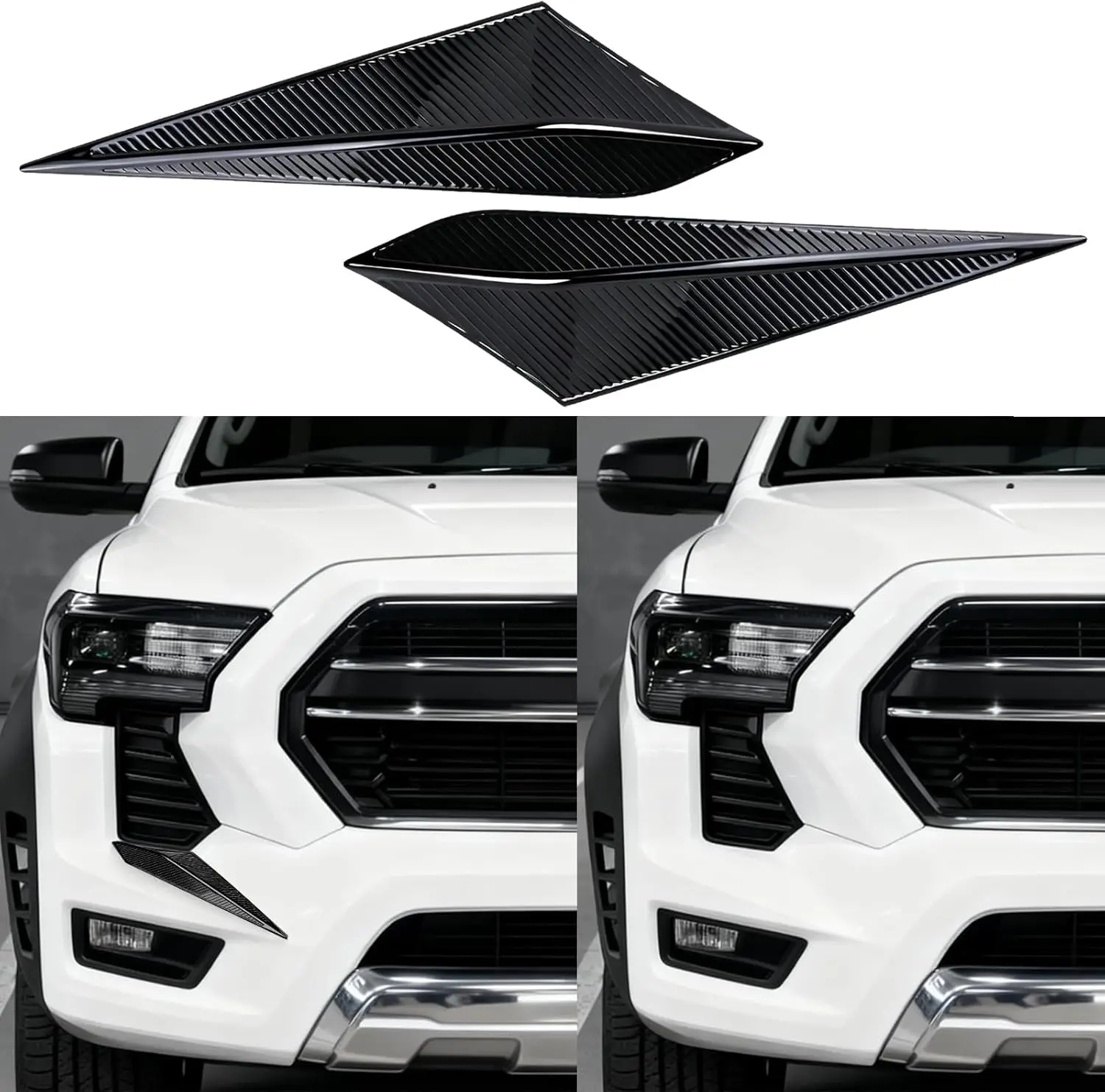 

Grille Patch Decor for Toyota Tacoma 2024-2025 ABS Exterior Front Front Headlight Light Lamp Grille Decals Trims for 4th Gen