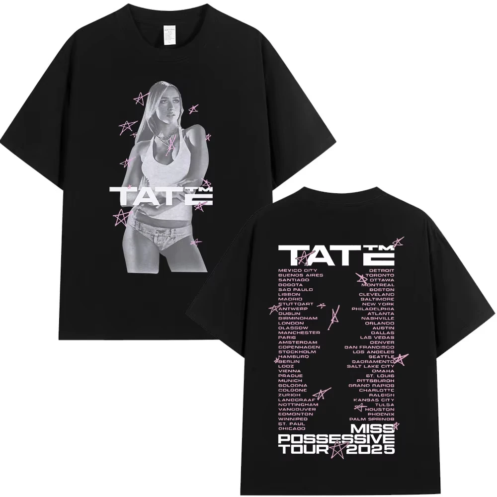 Tate McRae Miss Possessive Tour Merch T Shirt Cotton Harajuku O Neck Short Sleeve Casual Streetwear For Men Women