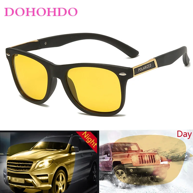 2022ยี่ห้อ Night Vision แว่นตากันแดดผู้ชายผู้หญิงคลาสสิก Rivet Polarized Sun แว่นตาขับรถสีเหลือง Shades Lentes Sol Hombre UV400