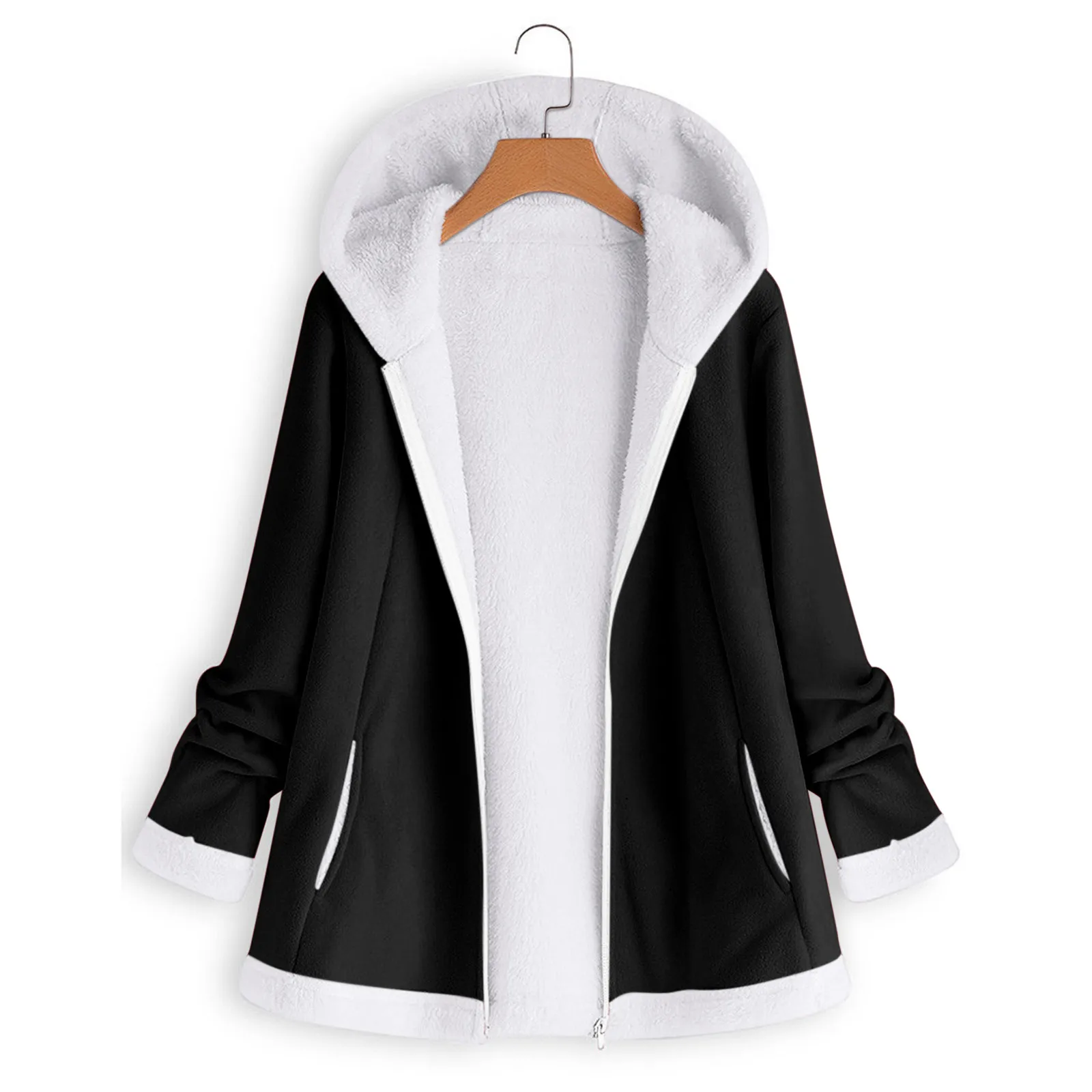

Fall Jacket Lightweight Jacket Women Casual Women's With Pockets Fuzzy Coat Fleece Zipper Sweatshirts Women Hoodie Pullover