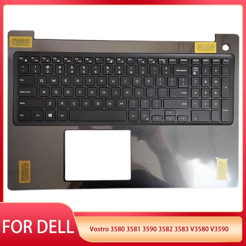 

New For DELL Vostro 3580 3581 3590 3582 3583 V3580 V3590 Laptop US Keyboard With Backlight Palmrest Upper Cover Case Gray