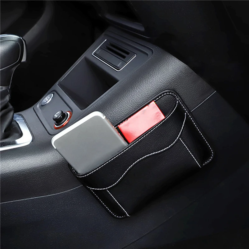 Car Storage Bag Mobile Phone Storage Box Adhesive Car Seat Seam Storage Bag Instrument Panel Hanging Bag