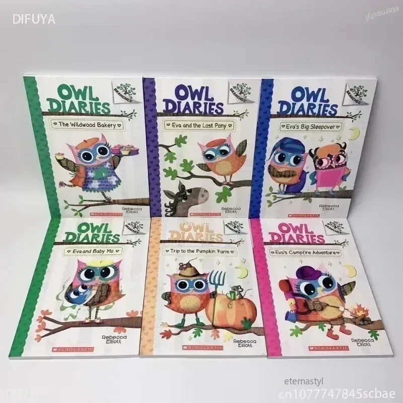 17 كتابًا/مجموعة مذكرات البومة الإنجليزية كتاب صور للأطفال التعليم المبكر الطفولة تعلم الكتابة مذكرات الفتيات سن 6-12 سنوات كتب