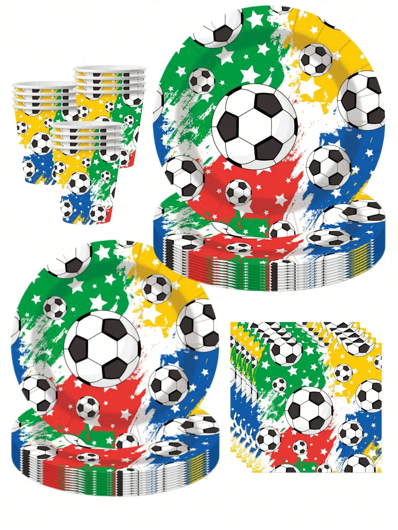 Football Theme Birthday Party Decoration Tableware Set Party Boy Girl Child Favors Plates Cups Napkins Dinnerware Set