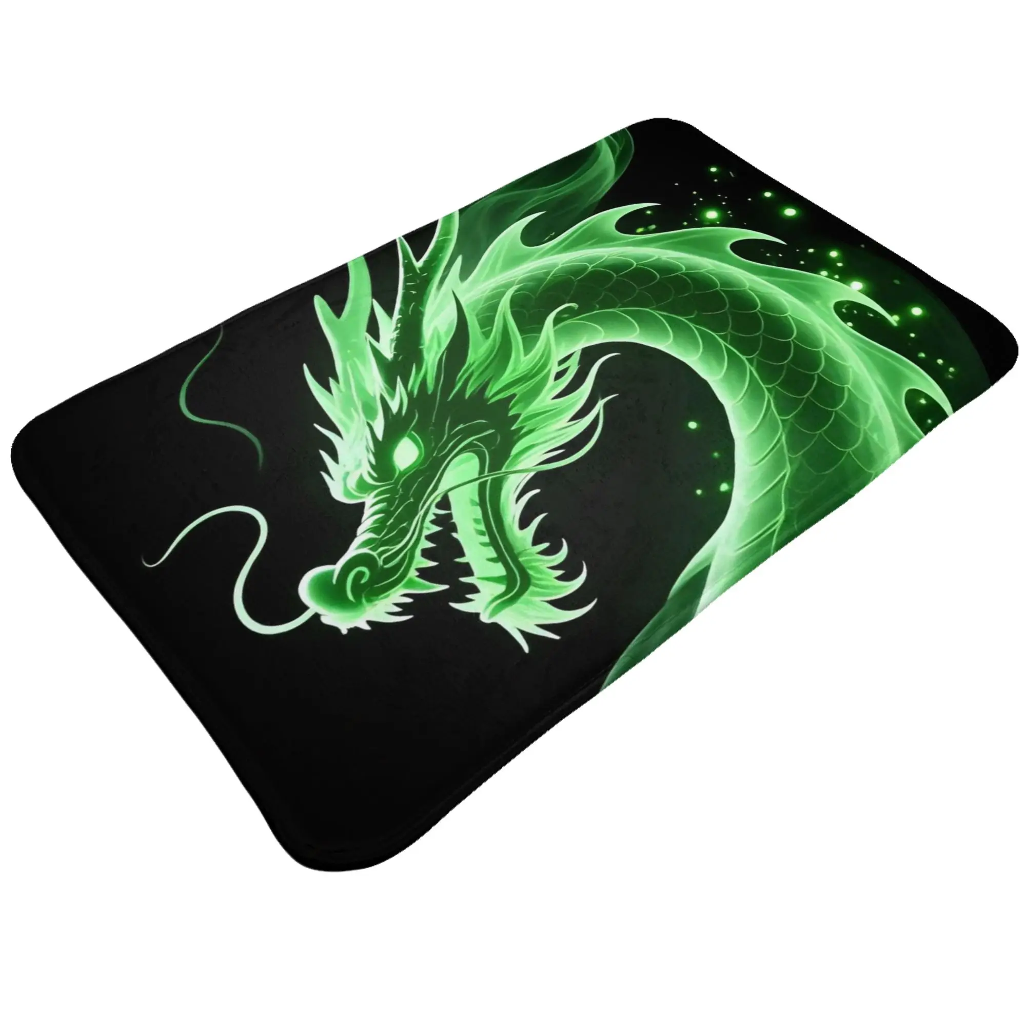 Green Smoke Chinese Dragon Art Non-slip Doormat Bedroom Mat  Indoor PatternHomeDecor