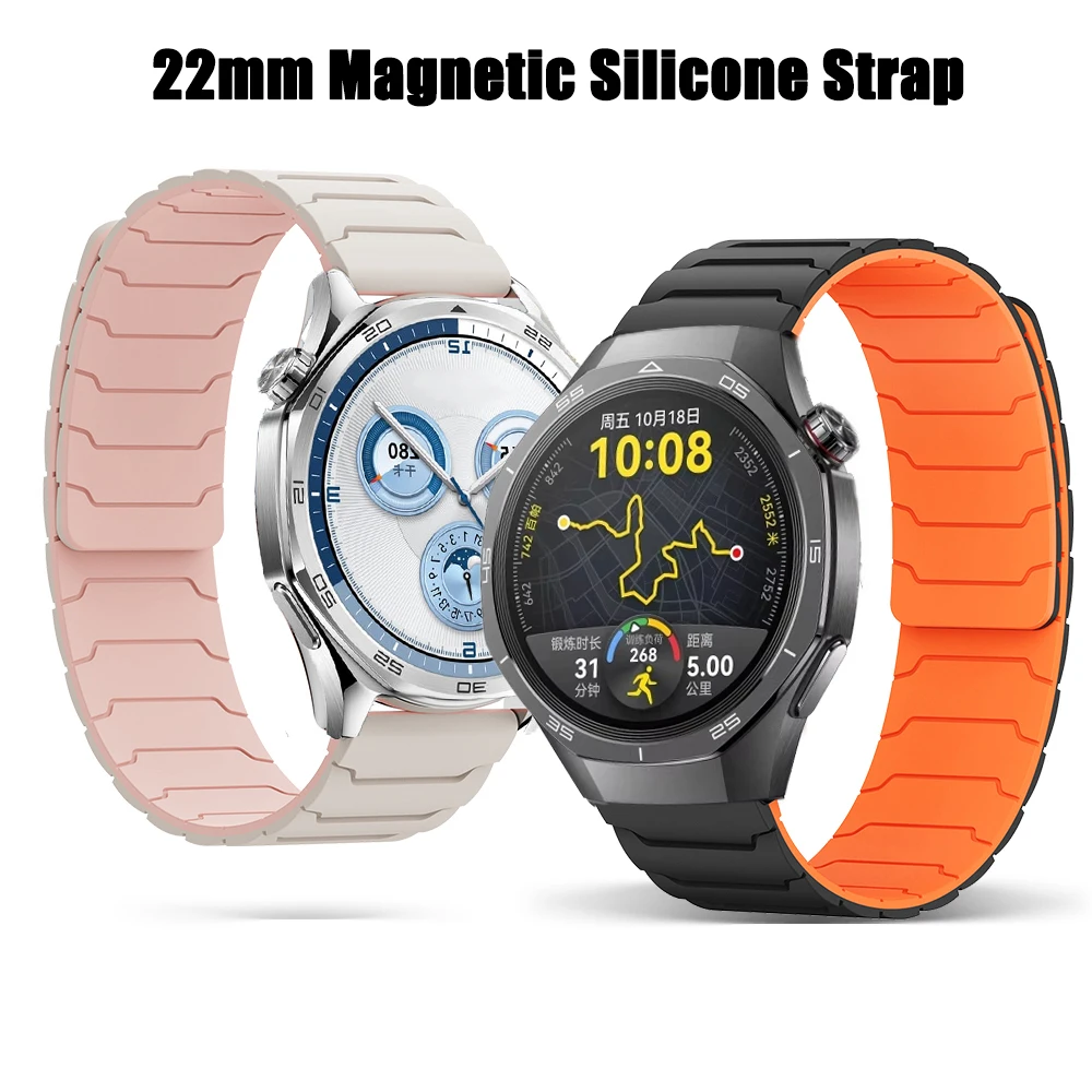 22 مللي متر حزام سيليكون مغناطيسي لساعة هواوي GT 6 Pro/GT 5 Pro GT6 GT5 GT4 GT3 GT2 سوار لساعة هواوي 5/4/3Pro معصمه