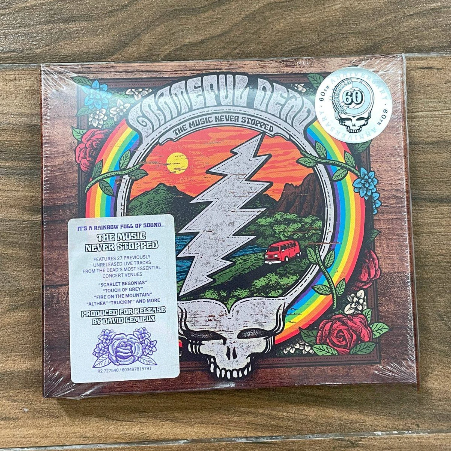 

Rare Sealed Grateful Dead The Music Never Stopped 60th Anniversary Psychedelic Folk Rock Live Tracks Audio CD Collectible