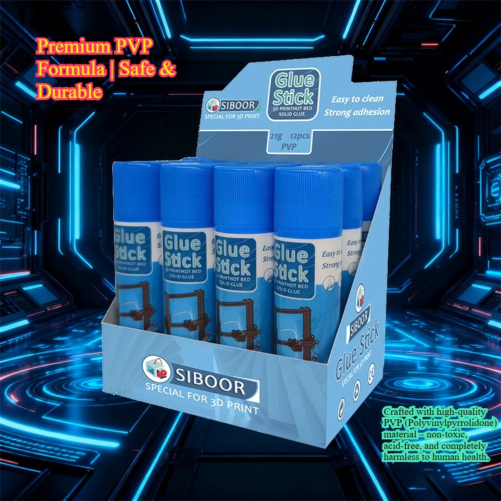 Water-Soluble PVP Glue Stick for 3D Printer-Anti-Warping Adhesive for Heated Glass/PEI Beds Universal FDM Platform Compatibility