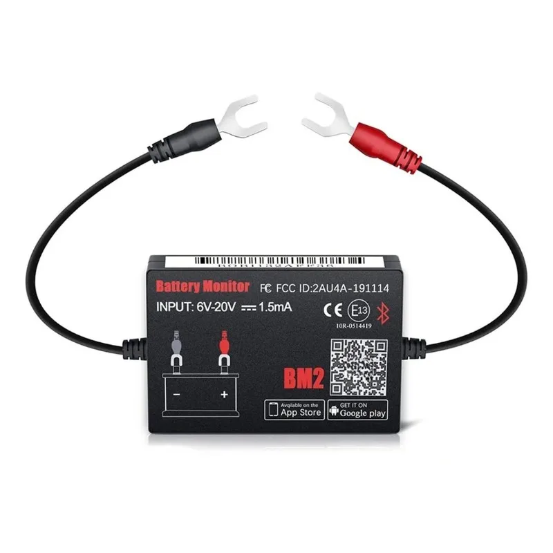 BM2 Bluetooth 12V Car Battery Monitor, Wireless Battery Diagnostic Analyzer Compatible with iOS & Android