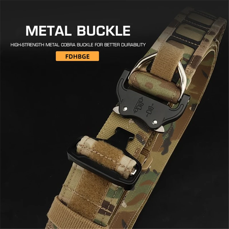 FDHBGE Tactical Waistband Hunting Belt Quick Release Outdoor Hiking Travel Airsoft Acessories Paintball