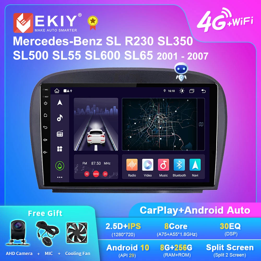 EKIY X7 Android Car Radio For Mercedes-Benz SL R230 SL350 SL500 SL55 SL600 SL65 2001-2007 Multimedia Video Player Auto Navi DVD