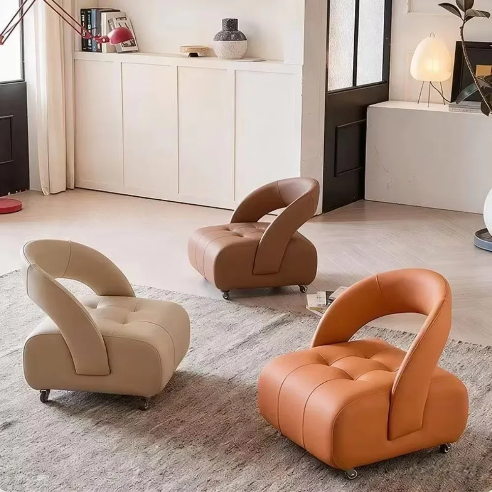Spinner wheel rolling ottoman stool, small ottoman for home living room