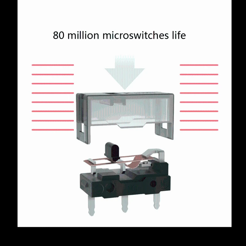 Original Kailh for gm 8.0 Mouse Micro Switch Micro Button Gold Contactor 80 Million Click Life 3 Pin Black Dot