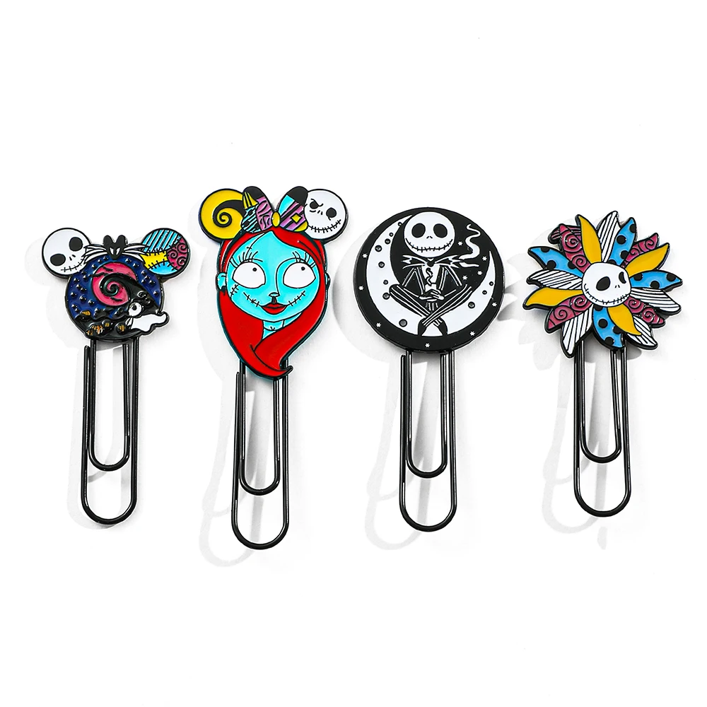 Disney The Nightmare Before Christmas Jack and Sally Bookmark Book Page Paper Clips for Women Men Movie Fans Halloween Gifts