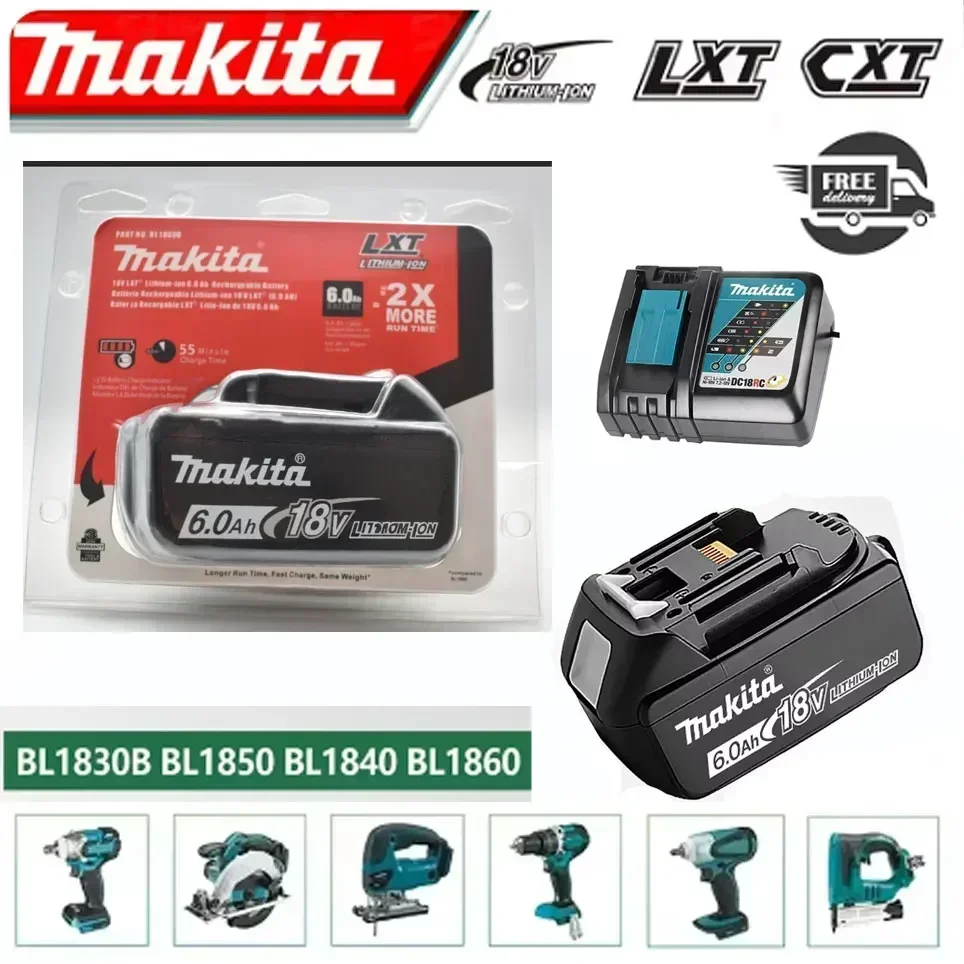 

Original Makita 18V 6.0Ah Lithium Rechargeable Battery Replacement Batteries BL1860 BL1830 BL1850 BL1860B For Makita Tools Drill