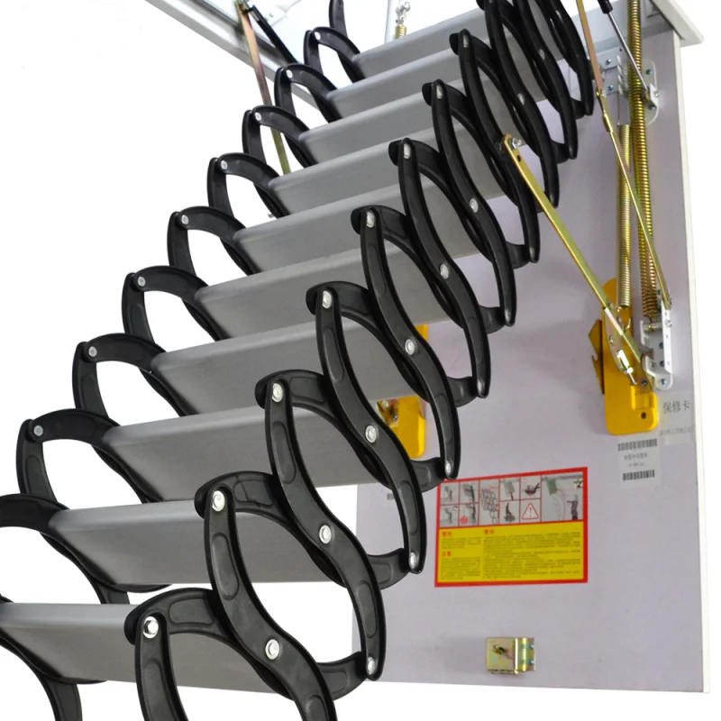 custom.Convenient Access Indoor Attic Telescopic Stairs Automatic Folding Loft Ladder Steel Collapsible Staircase Acces