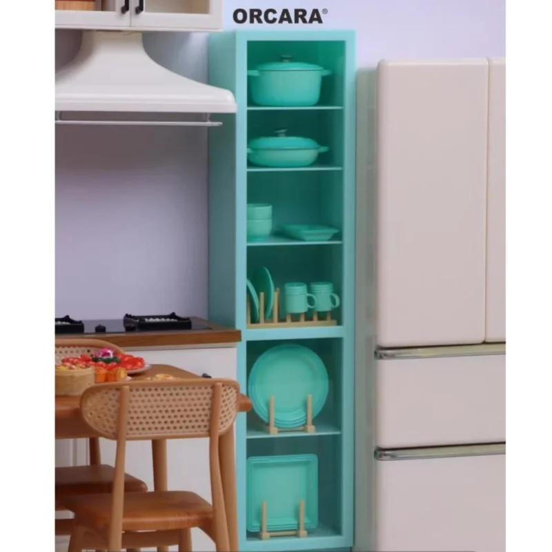 1/6 Doll House Model Furniture Accessories Colored Long Cabinet Kitchen Sideboard Bjd Ob11 Gsc Blyth Soldier Lol Miniature Decor