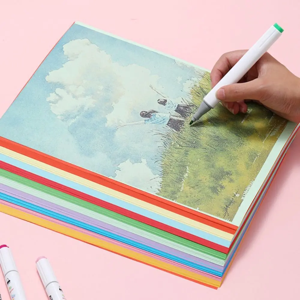 

50 листов A4, набор цветной бумаги ручной работы, сделай сам, оригами ручной работы, Монтессори, 10 цветов, оригами, бумага ручной работы, игрушки для девочек