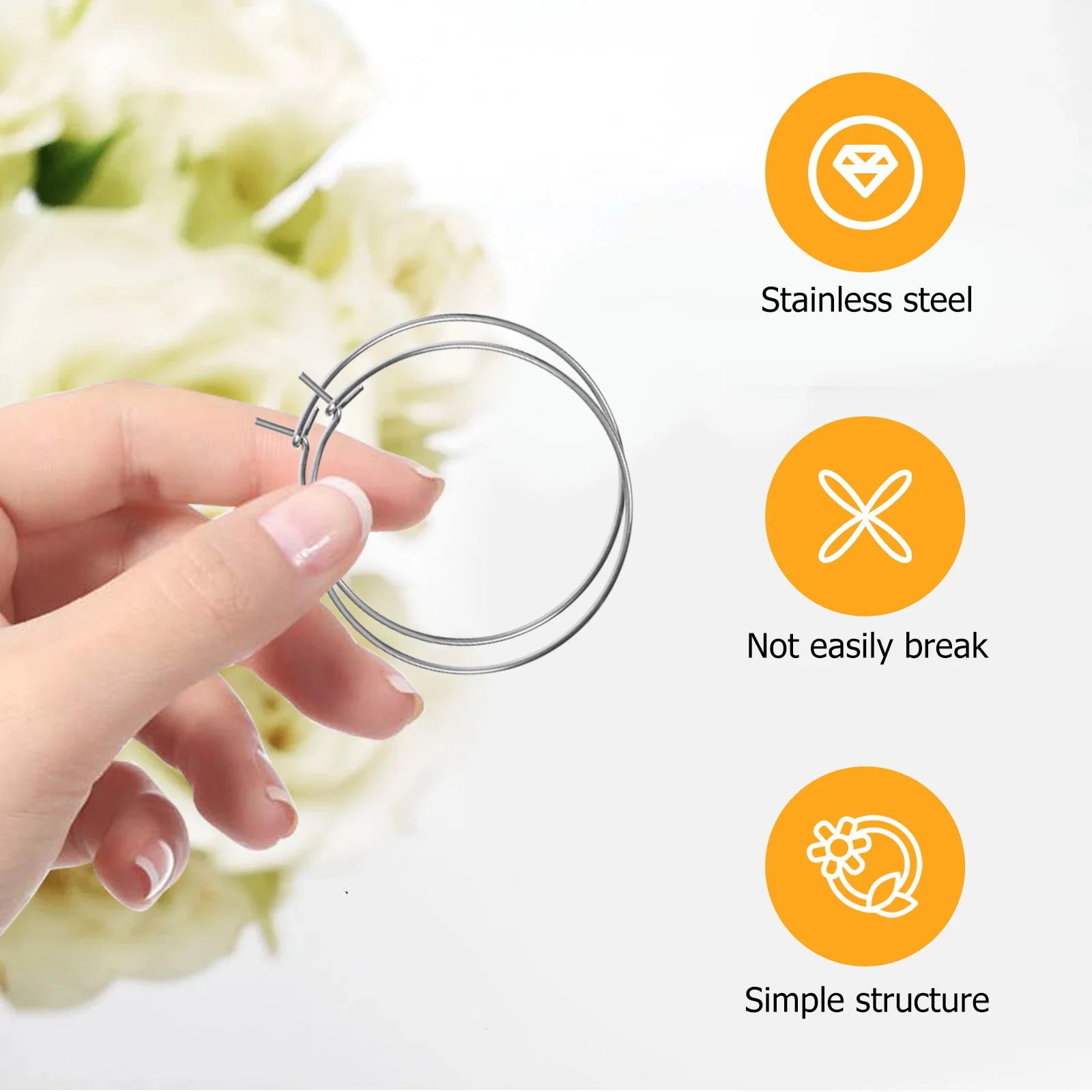 

100Pcs Earring Components Secure Connection Unique Shaped Earring Hoops DIY Hoops DIY Pendant Frame Open Beading