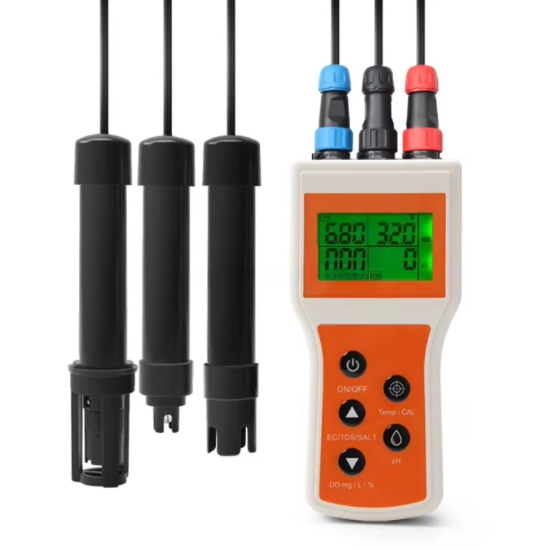 High Precision Portable  6-in-1 Multifunctional Water Quality Monitor SALT & DO PH Meter for Aquaculture hydroponics