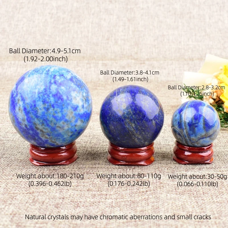 1pc Natural Crystal Lapis Lazuli Stone Ball Tabletop Ornament Mineral Specimen Home Decoration Craft Festival Gift