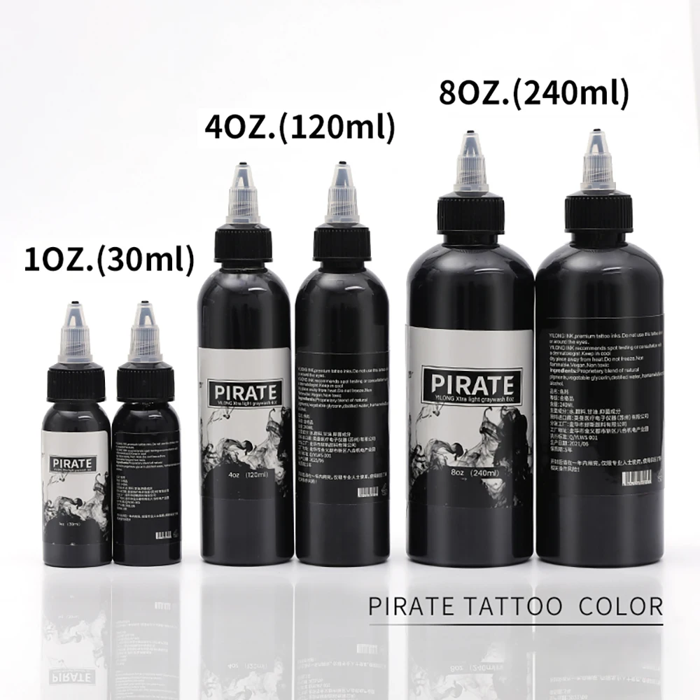 30/120/240ml/Bottle Black Tattoo Ink For Body Art 4 Shades Natural Minerals Safe Permanent Makeup Tattoo Pigment Paint Ink