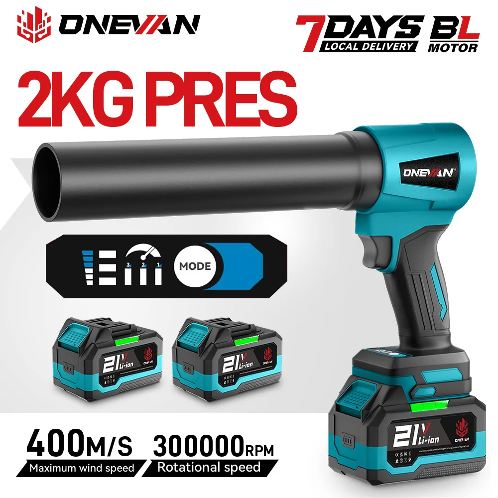 ONEVAN 400 M/S 4000 W haute puissance sans brosse Turbo ventilateur électrique ventilateur Jet ventilateur feuille de neige poussière outil pour Makita batterie broche