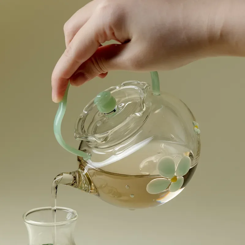 High Borosilicate Glass Tea Pot with Infuser Heat Resistant Teapot for Electric Ceramic Stove Kung Fu Tea Set Separation