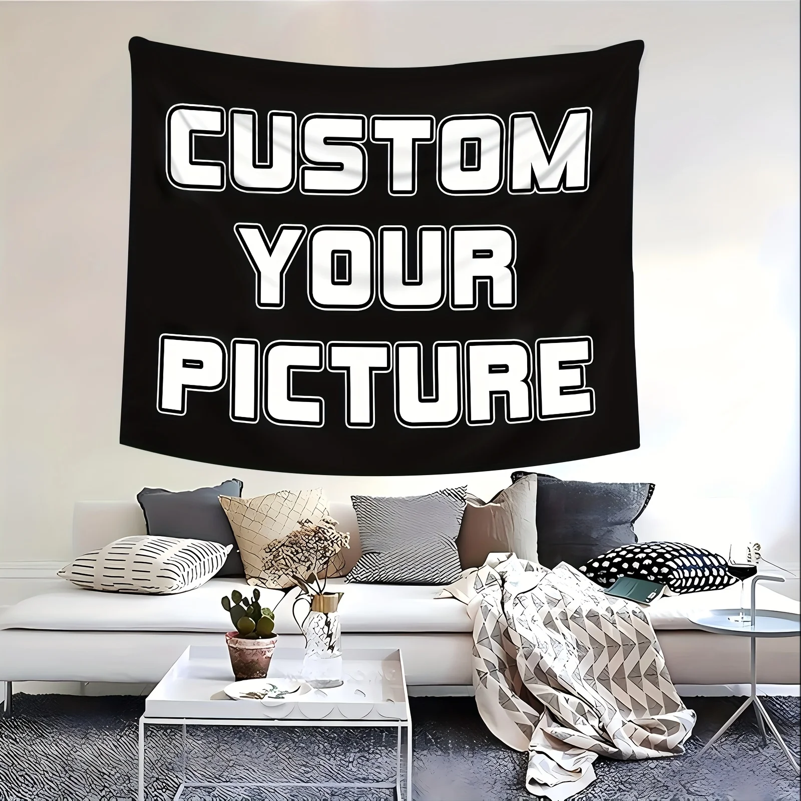 1 pieza  Tapiz Personalizado con Imágenes Subidas - Fondo Gran  59.94x89.92 cm para Colgar en la Pared l Dormitorio, Sala  Estar
