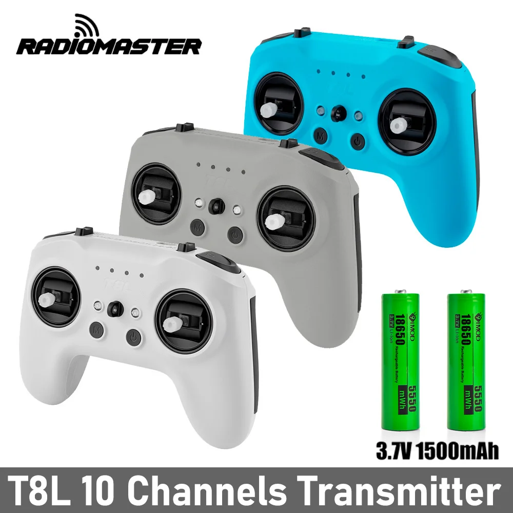 NEW RadioMaster T8L Radio 2.4G 10CH Transmitter ELRS X5 Hall Gimbal Adjustable 10-100mW
