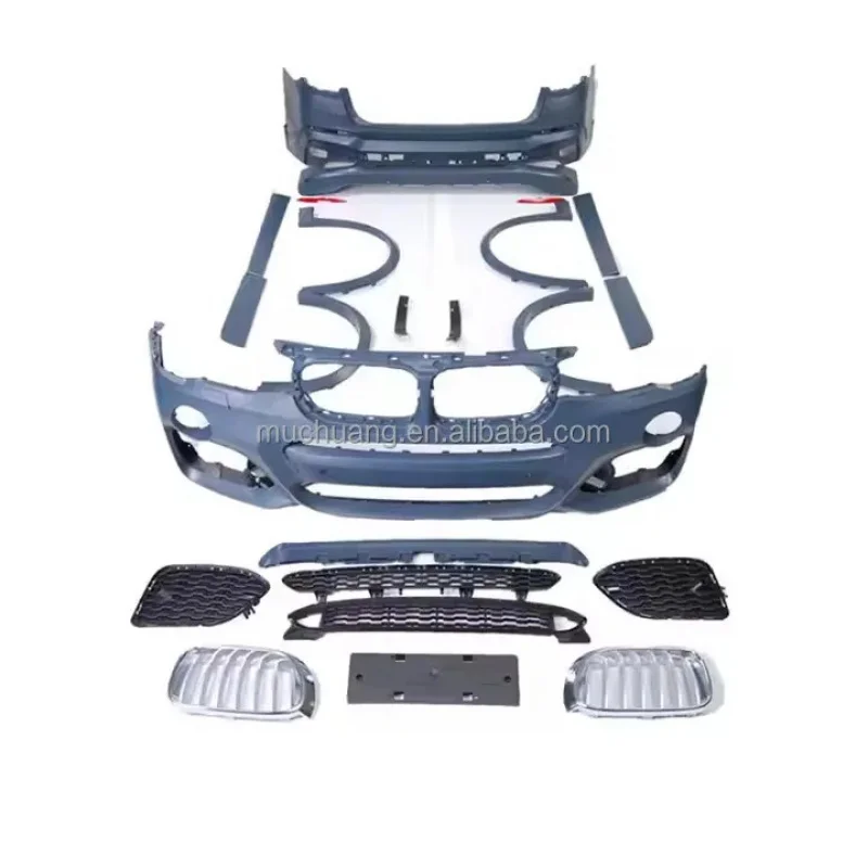 

X4 F26 Sport Style Body Kit Full Set of Upgrade MT Style Front Bumper Grille Side Skirt in PP Material Car Body Parts
