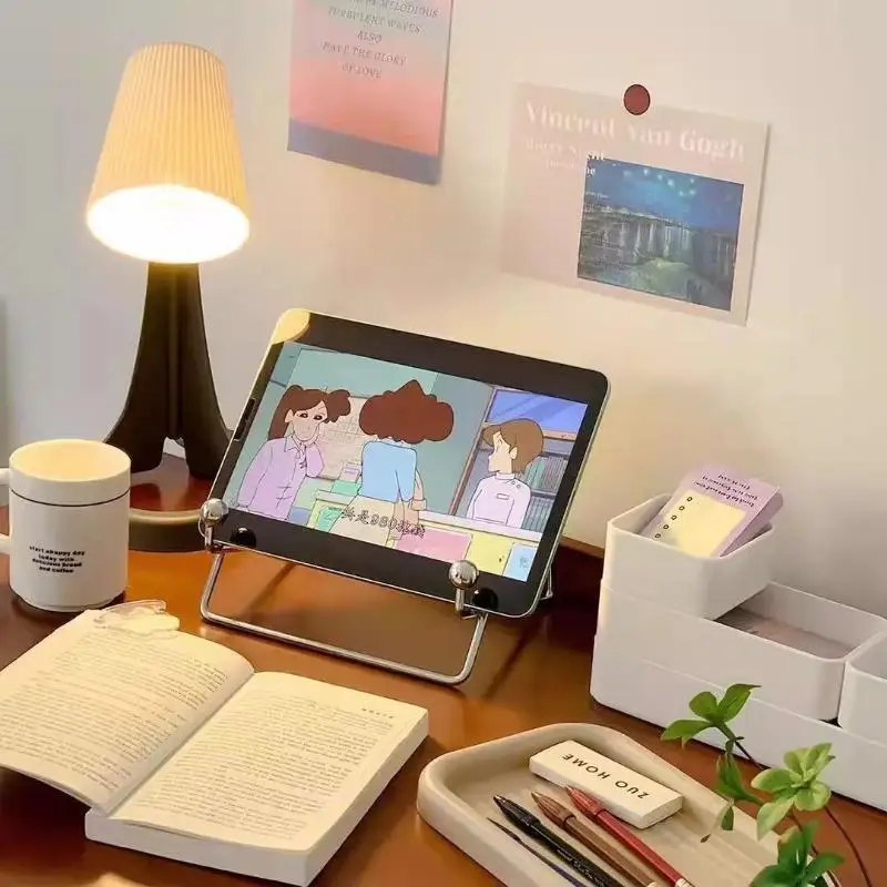 Metal Tablet Stand Portable Desktop Book Holder Stable Foldable Support Bracket For Home Office Reading Working