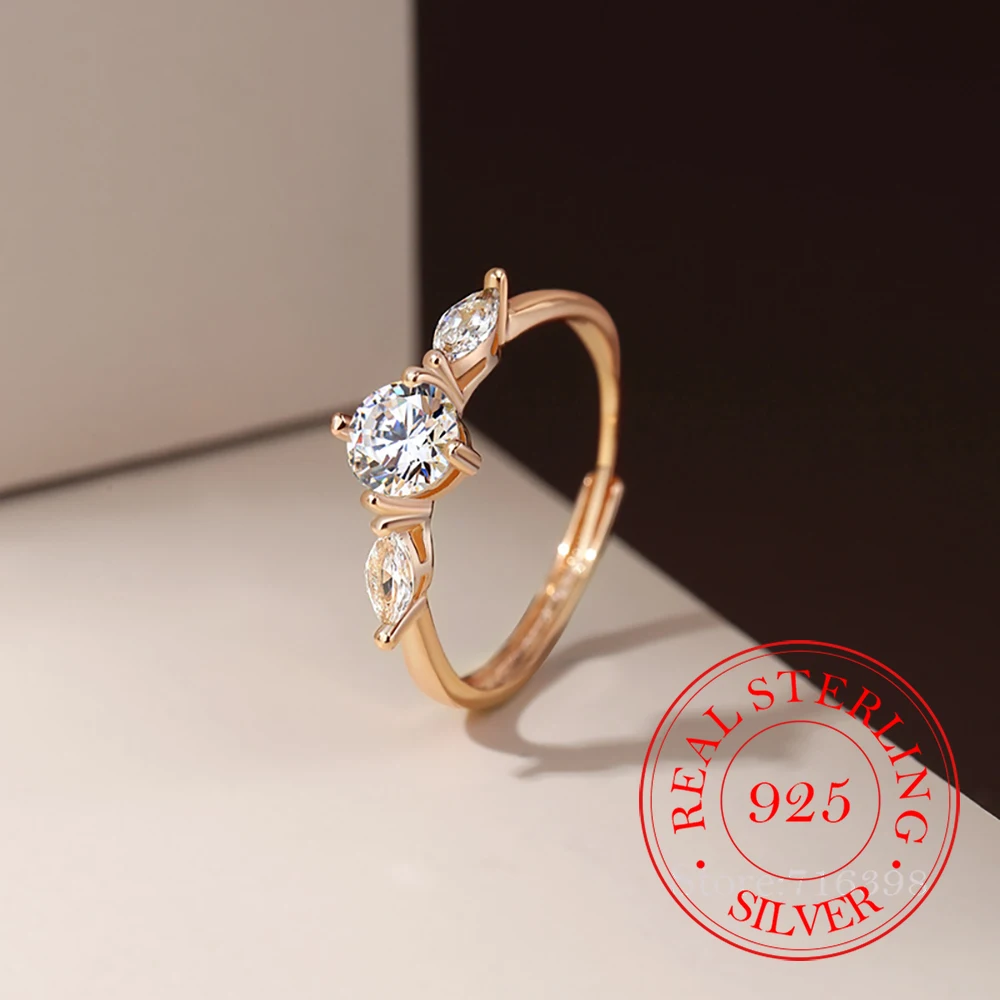 

Ювелирные изделия из стерлингового серебра 925 пробы, позолоченные 18 К, роскошные кольца на палец с кристаллами для женщин, ювелирные изделия для свадебной вечеринки для девочек, подарок другу